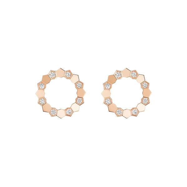 Boucles d'oreilles clous Bee de Chaumet en or rose avec diamants